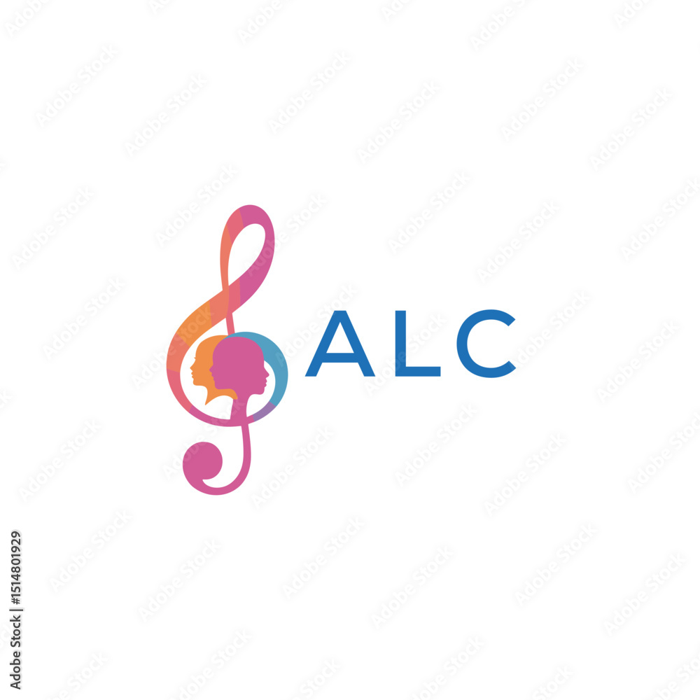 Fototapeta premium ALC letter logo. ALC Music Inspiring Young Minds Through Melody. The Sound of Growth ALC's Musical Journey. 