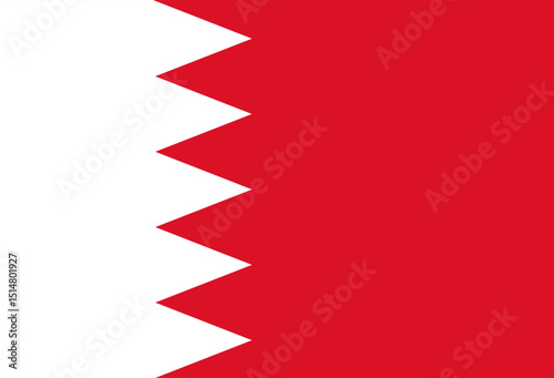 National flag of Bahrain. Vector illustration.
