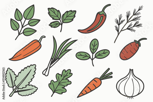 set of vegetables