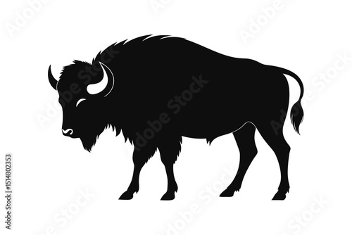 buffalo silhouette vector illustration on white background