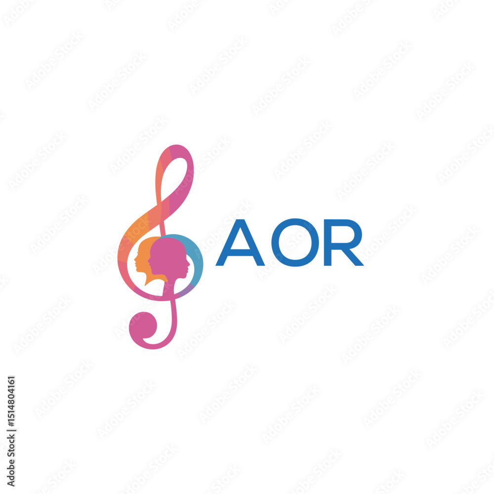 Fototapeta premium AOR letter logo. AOR Music Inspiring Young Minds Through Melody. The Sound of Growth AOR's Musical Journey. 