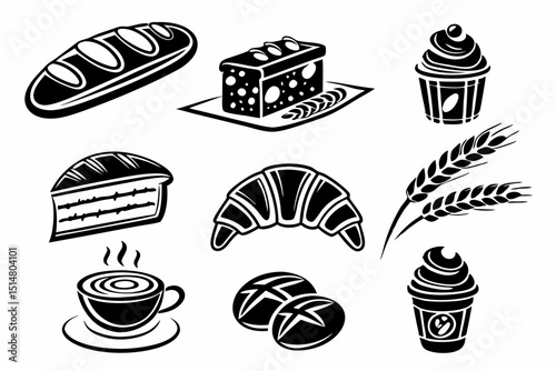 bakery icons set
