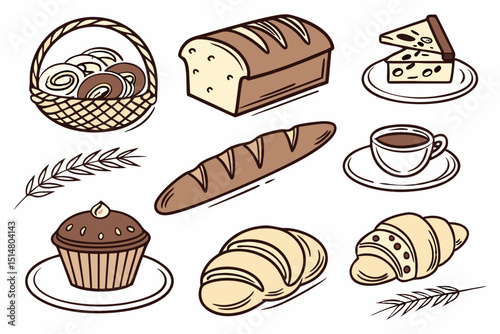 set of different kinds of bread