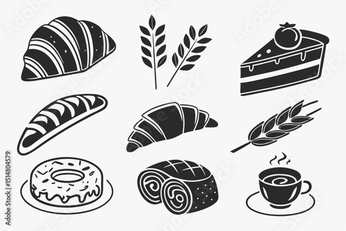 bakery icons set