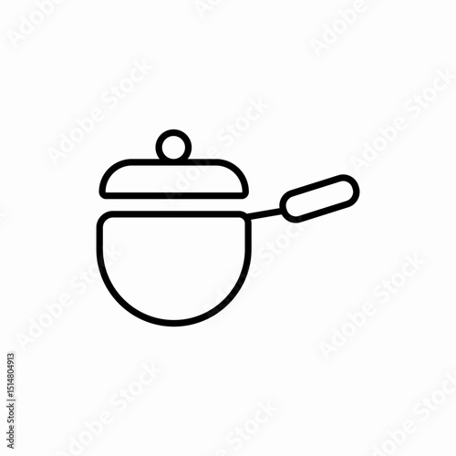 Cooking pot with lid icon vector sign