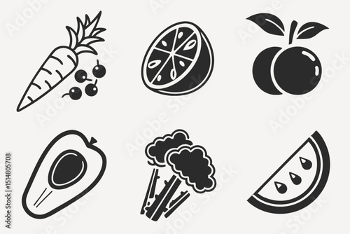 set of fruit icons