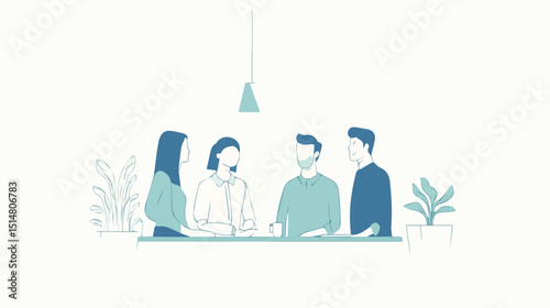 Teamwork collaboration meeting communication discussion diverse businesspeople colleagues coworkers group team casual office workers employees working together sharing ideas brainstorming corporate