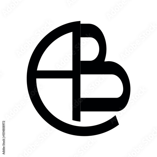 Abstract letter ab logo design.	