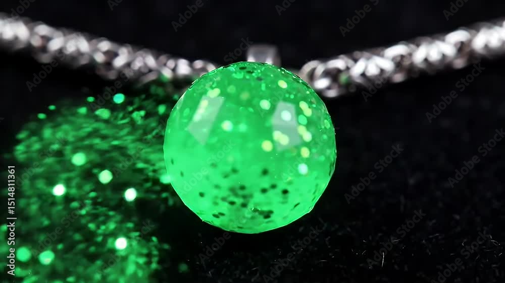 Sparkling green ball pendant