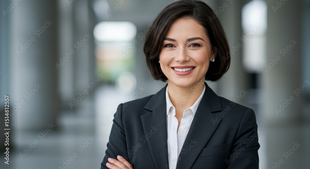 Professional Portrait of Confident Smiling Businesswoman In Formal Attire Professional Portrait of Confident Smiling Businesswoman In Formal Attire