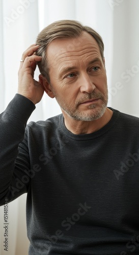 Wallpaper Mural Portrait Of Caucasian Man With Serious Expression Against White Torontodigital.ca