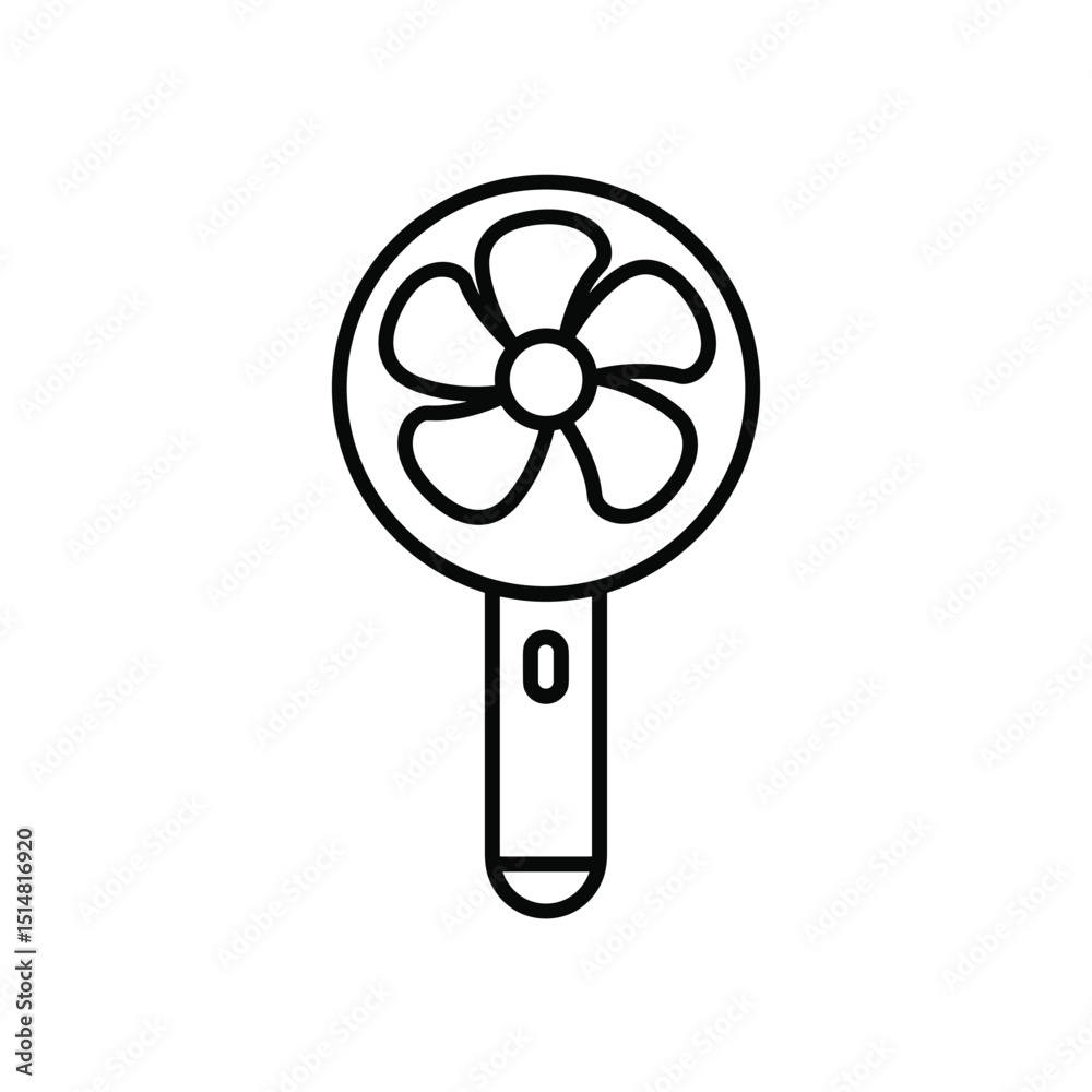 Obraz premium Electric hand fan portable symbol cartoon illustration vector