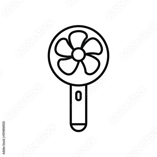 Electric hand fan portable symbol cartoon illustration vector