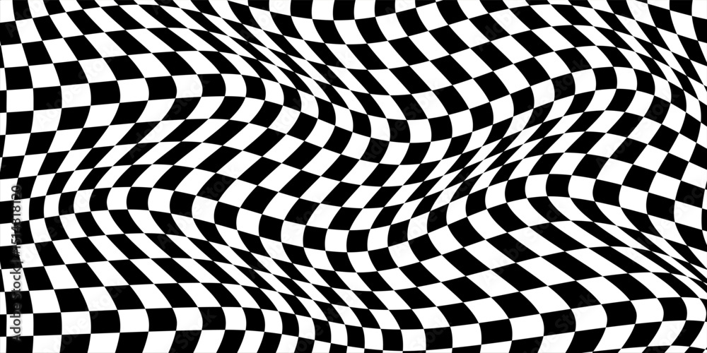 Obraz premium Pattern abstract wave checkerboard background