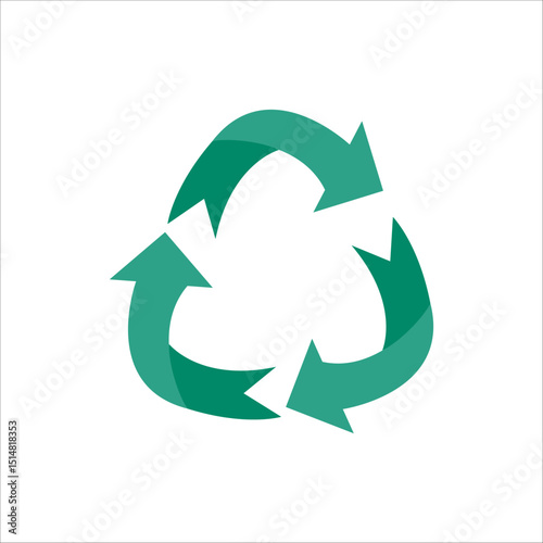 green arrows recycle eco symbol vector illustration isolated on white background. Recycled sign.recycled icon , symbol. . - Vector