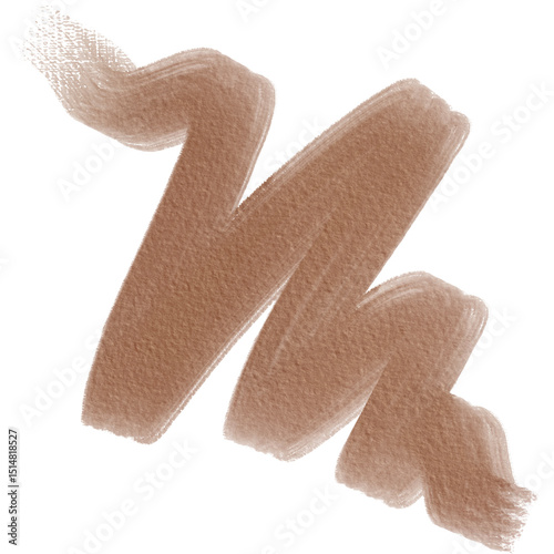 Beige brush stroke with transparent background in PNG format