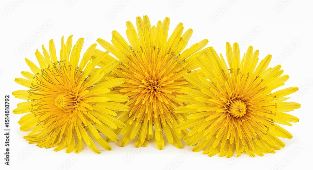 Single Dandelion Flower Isolated White Background Natural Botanical Element Single Dandelion Flower Isolated White Background Natural Botanical Element