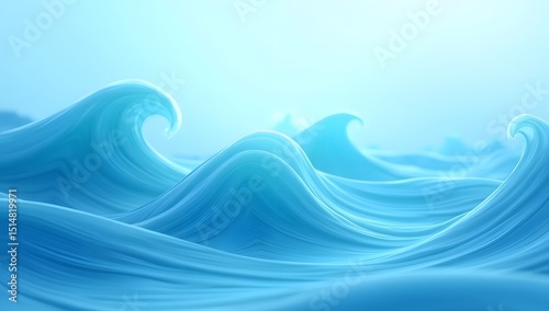 Abstract blue water waves, featuring smooth, flowing lines and subtle details, perfect for calming and peaceful digital artwork or backgrounds
