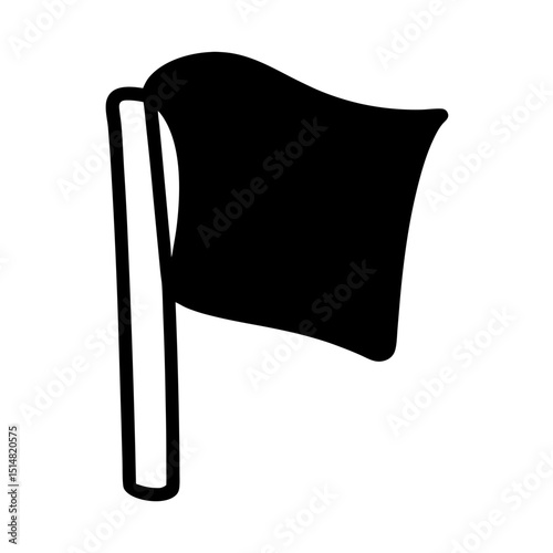 Stylized Black Flag Graphic Depicting Surrender or Anarchy Symbolism Isolated