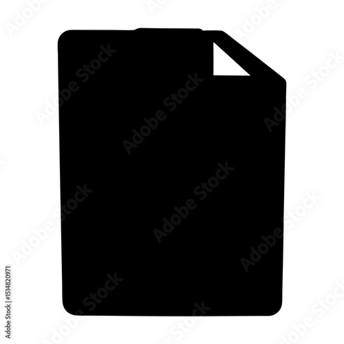 Black silhouette of a document with the top right corner folded