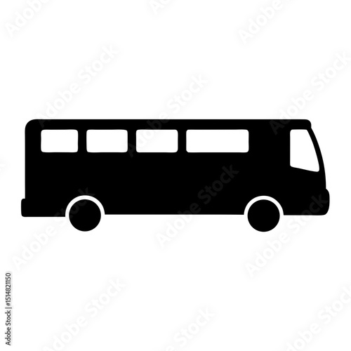 Silhouette of a bus with windows, representing public transportation services