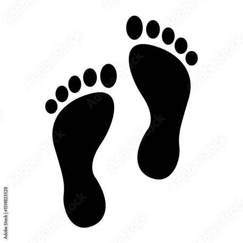 Foot paw icon print vector silhouette footprint