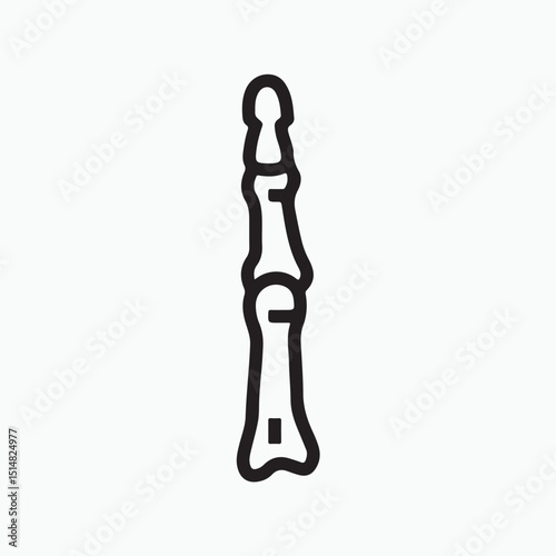 finger bone icon vector