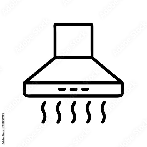 Modern kitchen range hood icon with stylish exhaust vent design concept