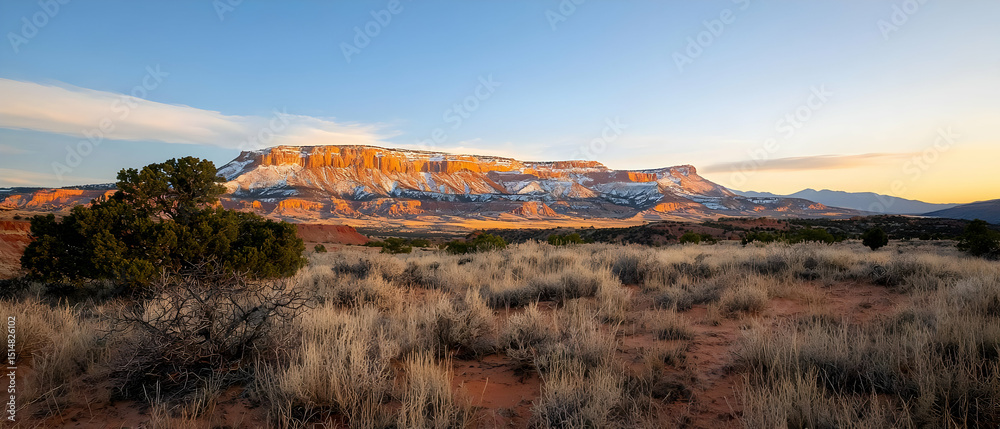 Fototapeta premium Scenic Mountain Range Sunset View