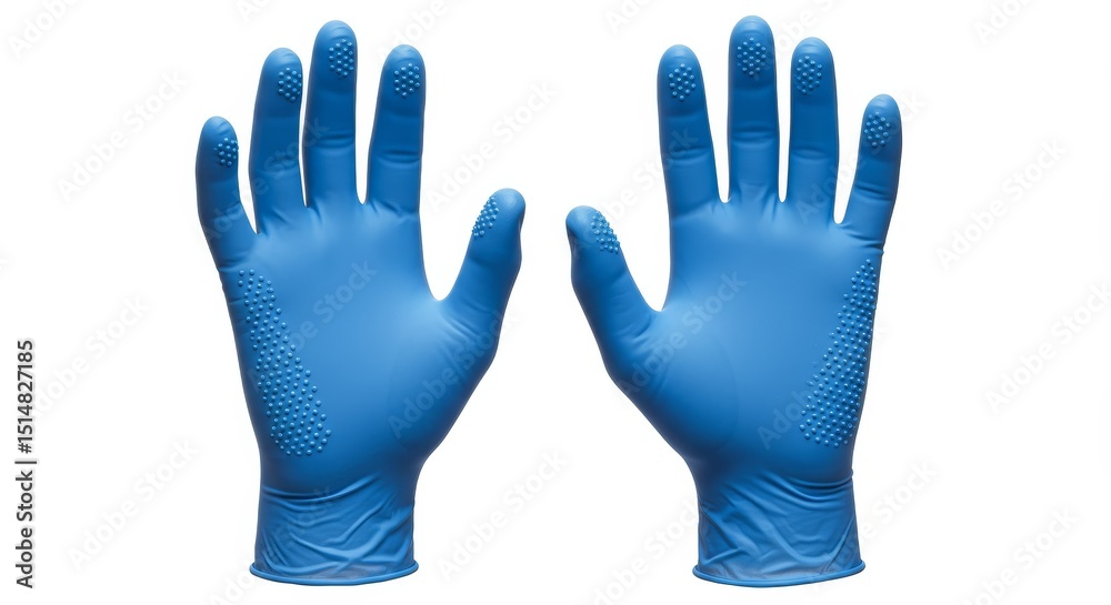 Obraz premium Studio Photo Blue Medical Gloves Offer Hand Protection Hygiene