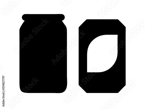 Opened and unopened aluminum soda cans, illustrating product lifecycle. Simple black and white graphic of two soda cans, one intact and the other opened with a wavy, dented top.