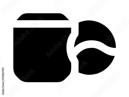 Opened and unopened aluminum soda cans, illustrating product lifecycle. Simple black and white graphic of two soda cans, one intact and the other opened with a wavy, dented top.