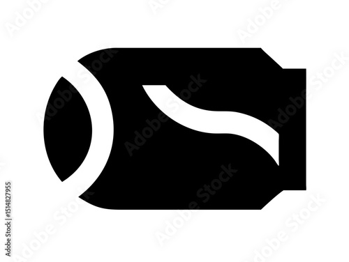 Opened and unopened aluminum soda cans, illustrating product lifecycle. Simple black and white graphic of two soda cans, one intact and the other opened with a wavy, dented top.