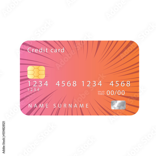 pink and orange credit card