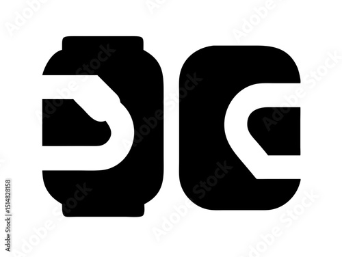 Opened and unopened aluminum soda cans, illustrating product lifecycle. Simple black and white graphic of two soda cans, one intact and the other opened with a wavy, dented top.