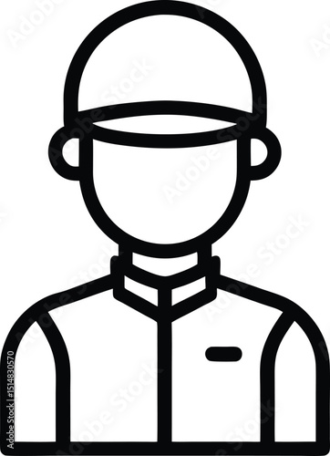 Delivery Boy Helmet Icon - Fast Food Courier Service

