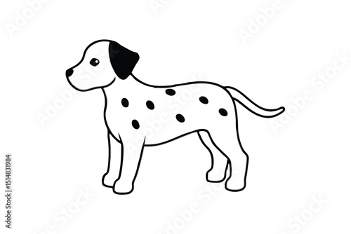 cute dog line art vector illustration