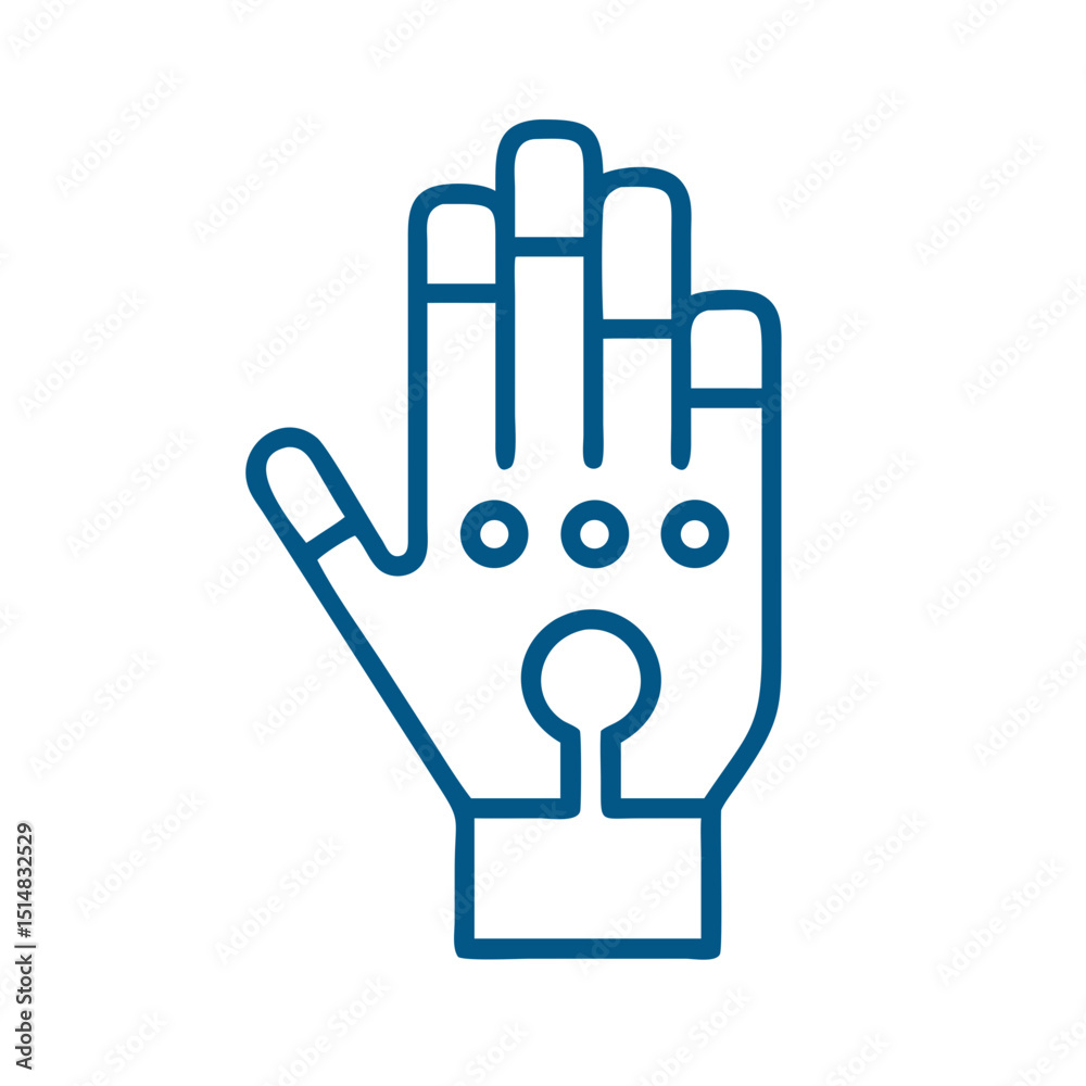 Fototapeta premium Cybernetic hand illustration with technological design elements 