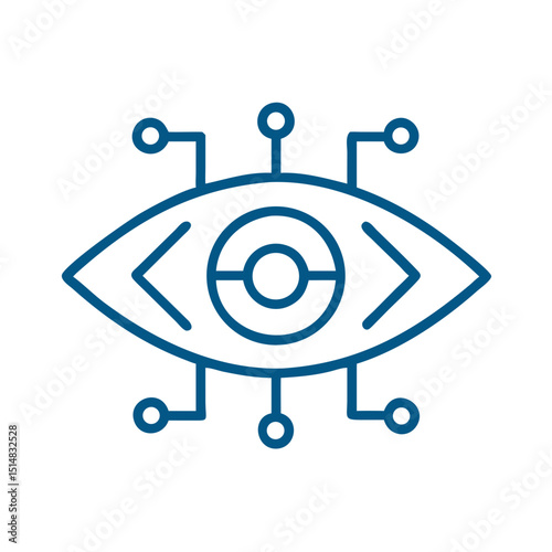 Eye with circuit board design in modern flat style  