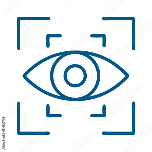Eye scanning icon for biometric recognition technology  