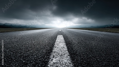 Conceptual photograph of a road leading toward a horizon, symbolizing new ideas and the future, innovative perspective