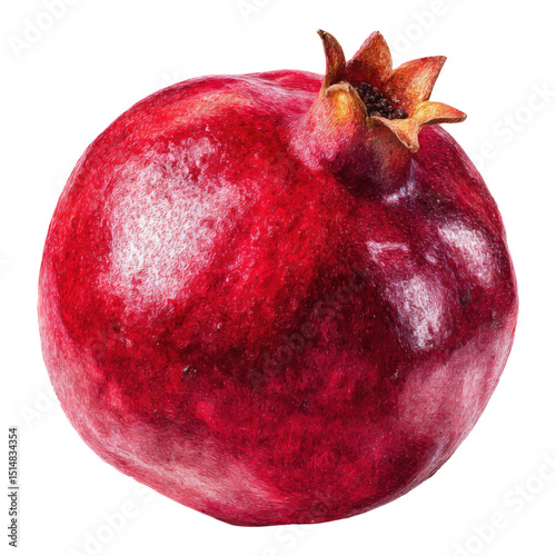 pomegranate isolated on white