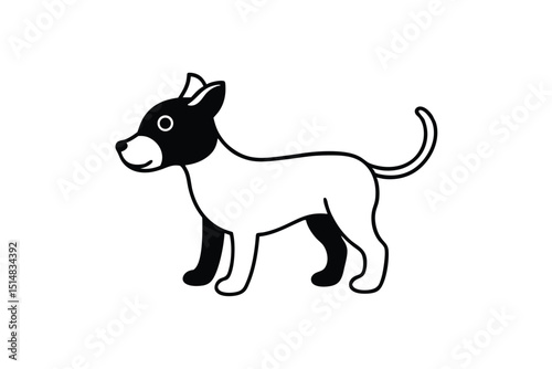 cute dog line art vector illustration