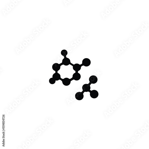 silhouette of molecules on white background