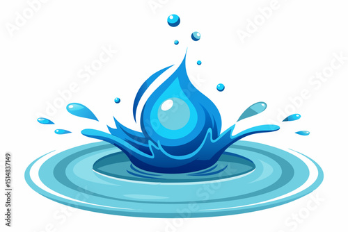 water splash isolated on white