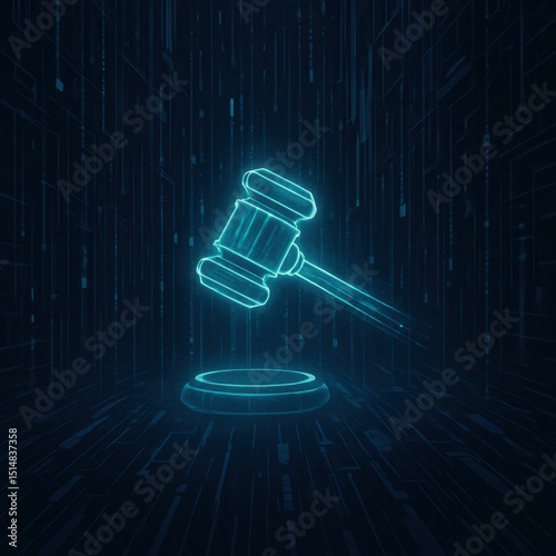 Cyber World with Judge’s Gavel	