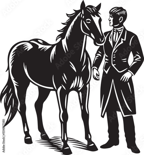 horse silhouette illustration vector logo sticker