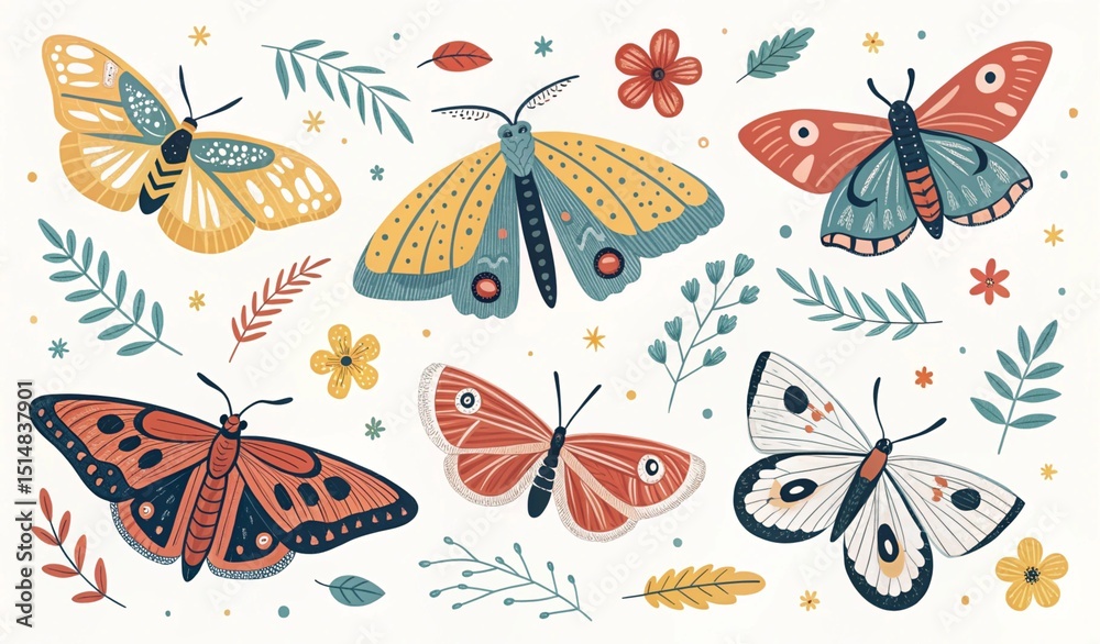 Fototapeta premium set of butterfly