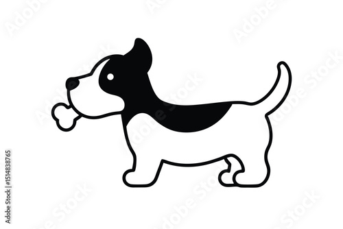 cute dog line art vector illustration