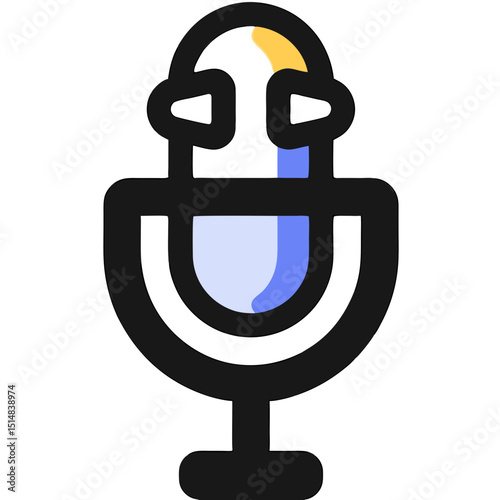 Microphone Icon Vector Illustration Audio Podcast Equipment